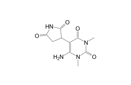 6-Amino-5-(2,5-diketopyrrolidin-3-yl)-1,3-dimethyl-pyrimidine-2,4-quinone