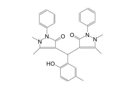 4-[(1,5-dimethyl-3-oxo-2-phenyl-2,3-dihydro-1H-pyrazol-4-yl)(2-hydroxy-5-methylphenyl)methyl]-1,5-dimethyl-2-phenyl-1,2-dihydro-3H-pyrazol-3-one