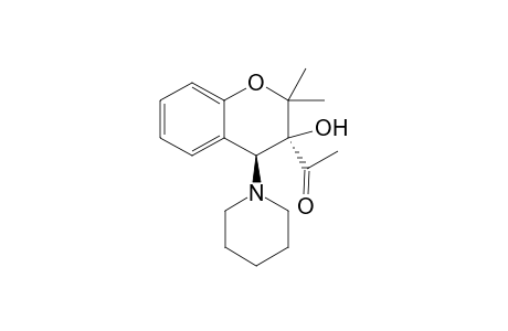 trans-3-Acetyl-3,4-dihydro-2,2-dimethyl-4-(piperidin-1-yl)-2H-1-benzopyran-3-ol