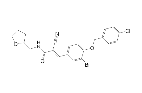 (2E)-3-{3-bromo-4-[(4-chlorobenzyl)oxy]phenyl}-2-cyano-N-(tetrahydro-2-furanylmethyl)-2-propenamide