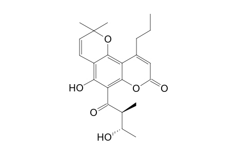 6,6-Dimethyl-9-hydroxy-10-[2'-methyl-3'-(hydroxybutanoyl)]-4-propyl-2H,6H-benzo[1,2-b : 3,4-b']dipyran-2-one