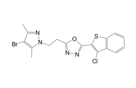2-[2-(4-bromo-3,5-dimethyl-1H-pyrazol-1-yl)ethyl]-5-(3-chloro-1-benzothien-2-yl)-1,3,4-oxadiazole