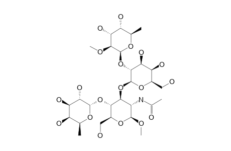 METHYL-2-ACETAMIDO-2-DEOXY-4-O-(ALPHA-L-FUCOPYRANOSYL)-3-O-[2-O-(2-O-METHYL-ALPHA-L-FUCOPYRANOSYL)-BETA-D-GALACTOPYRANOSYL]-BETA-D-GLUCOPYRANOSIDE