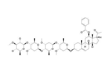 12-O-BENZOYLLINEOLON-3-O-BETA-D-THEVETOPYRANOSYL-(1->4)-BETA-D-CYMAROPYRANOSYL-(1->4)-BETA-D-CYMAROPYRANOSYL-(1->4)-BETA-D-CYMAROPYRANOSIDE