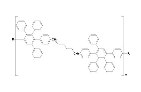 Phenyl-substituted poly(hexamethylene-pentaphenylene), phenyl-substituted