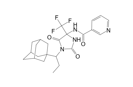 N-[1-[1-(1-adamantyl)propyl]-2,5-bis(oxidanylidene)-4-(trifluoromethyl)imidazolidin-4-yl]pyridine-3-carboxamide
