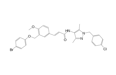 (2E)-3-{3-[(4-bromophenoxy)methyl]-4-methoxyphenyl}-N-[1-(4-chlorobenzyl)-3,5-dimethyl-1H-pyrazol-4-yl]-2-propenamide