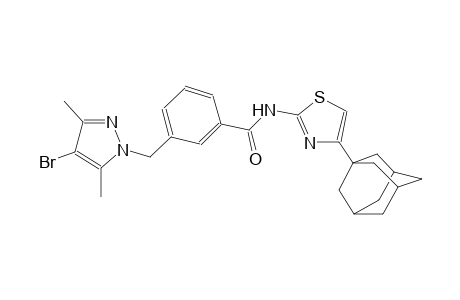 N-[4-(1-adamantyl)-1,3-thiazol-2-yl]-3-[(4-bromo-3,5-dimethyl-1H-pyrazol-1-yl)methyl]benzamide