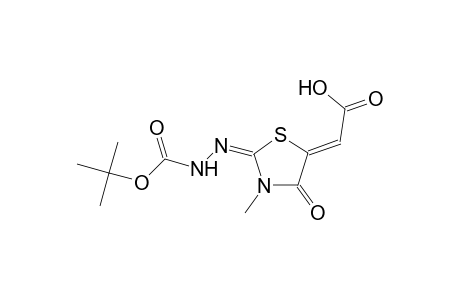 (2Z)-{(2E)-2-[(tert-butoxycarbonyl)hydrazono]-3-methyl-4-oxo-1,3-thiazolidin-5-ylidene}ethanoic acid