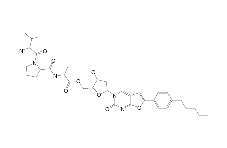 3-[2'-DEOXY-5'-O-(VALYLPROLYLALANYL)-BETA-D-RIBOFURANOSYL]-6-(PARA-PENTYLPHENYL)-2,3-DIHYDROFURO-[2.3-D]-PYRIMIDIN-2-ONE