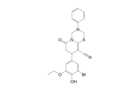 2H,6H-pyrido[2,1-b][1,3,5]thiadiazine-9-carbonitrile, 8-(3-bromo-5-ethoxy-4-hydroxyphenyl)-3,4,7,8-tetrahydro-6-oxo-3-phenyl-