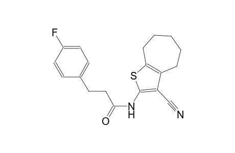 N-(3-cyano-5,6,7,8-tetrahydro-4H-cyclohepta[b]thien-2-yl)-3-(4-fluorophenyl)propanamide
