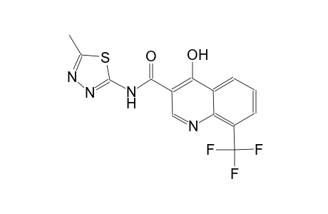 3-quinolinecarboxamide, 4-hydroxy-N-(5-methyl-1,3,4-thiadiazol-2-yl)-8-(trifluoromethyl)-