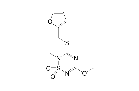 2H-1,2,4,6-Thiatriazine, 3-[(2-furanylmethyl)thio]-5-methoxy-2-methyl-, 1,1-dioxide