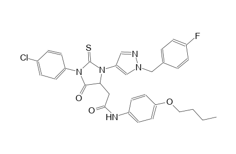 N-(4-butoxyphenyl)-2-{1-(4-chlorophenyl)-3-[1-(4-fluorobenzyl)-1H-pyrazol-4-yl]-5-oxo-2-thioxo-4-imidazolidinyl}acetamide