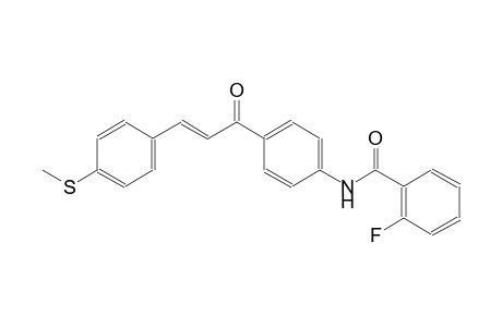 2-fluoro-N-(4-{(2E)-3-[4-(methylsulfanyl)phenyl]-2-propenoyl}phenyl)benzamide