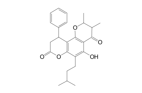 4H,8H-Benzo[1,2-b:3,4-b']dipyran-4,8-dione, 2,3,9,10-tetrahydro-5-hydroxy-2,3-dimethyl-6-(3-methylbutyl)-10-pheny l-