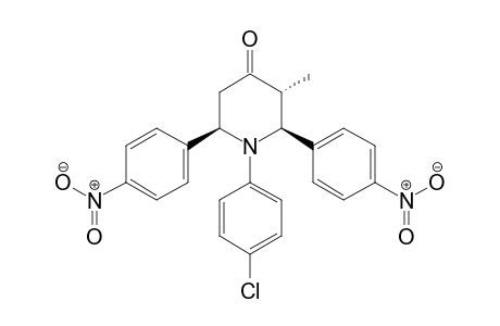 trans, cis-1-(4-chlorophenyl)-3-methyl-2,6-bis(4-nitrophenyl)piperidin-4-one