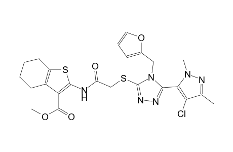 methyl 2-[({[5-(4-chloro-1,3-dimethyl-1H-pyrazol-5-yl)-4-(2-furylmethyl)-4H-1,2,4-triazol-3-yl]sulfanyl}acetyl)amino]-4,5,6,7-tetrahydro-1-benzothiophene-3-carboxylate