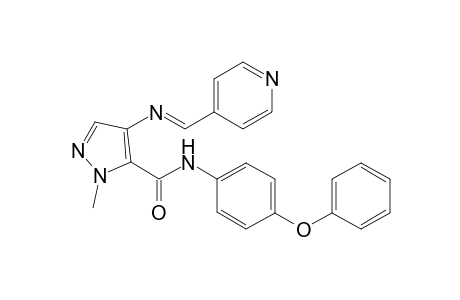 2H-Pyrazole-3-carboxylic acid, 2-methyl-4-[(pyridin-4-ylmethylene)amino]-, (4-phenoxyphenyl)amide