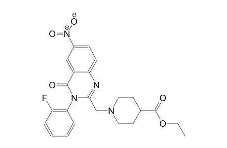 4-piperidinecarboxylic acid, 1-[[3-(2-fluorophenyl)-3,4-dihydro-6-nitro-4-oxo-2-quinazolinyl]methyl]-, ethyl ester