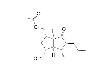acetic acid [(1S,3R,3aS,4R,5S,6aS)-6-keto-4-methyl-3-methylol-5-propyl-2,3,3a,4,5,6a-hexahydro-1H-pentalen-1-yl]methyl ester