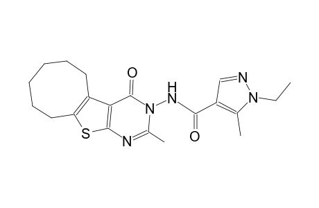 1-ethyl-5-methyl-N-(2-methyl-4-oxo-5,6,7,8,9,10-hexahydrocycloocta[4,5]thieno[2,3-d]pyrimidin-3(4H)-yl)-1H-pyrazole-4-carboxamide