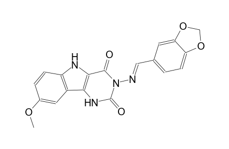 3-{[(E)-1,3-benzodioxol-5-ylmethylidene]amino}-8-methoxy-1H-pyrimido[5,4-b]indole-2,4(3H,5H)-dione