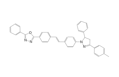2-[4-((E)-2-{4-[3-(4-methylphenyl)-5-phenyl-4,5-dihydro-1H-pyrazol-1-yl]phenyl}ethenyl)phenyl]-5-phenyl-1,3,4-oxadiazole