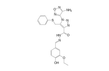 1-(4-amino-1,2,5-oxadiazol-3-yl)-N'-[(E)-(3-ethoxy-4-hydroxyphenyl)methylidene]-5-[(phenylsulfanyl)methyl]-1H-1,2,3-triazole-4-carbohydrazide