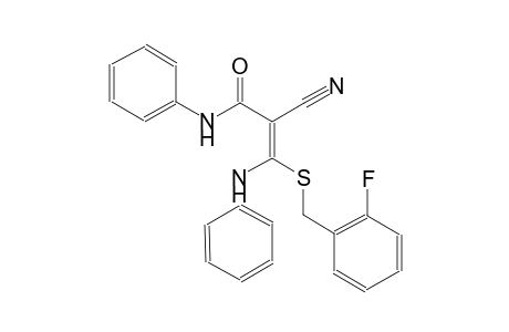2-propenamide, 2-cyano-3-[[(2-fluorophenyl)methyl]thio]-N-phenyl-3-(phenylamino)-, (2E)-