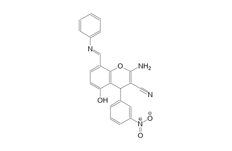 4H-1-benzopyran-3-carbonitrile, 2-amino-5-hydroxy-4-(3-nitrophenyl)-8-[(E)-(phenylimino)methyl]-