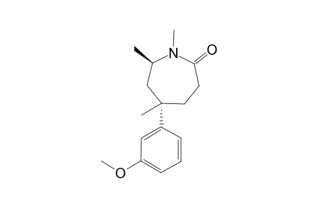 (-)-trans-5(S),7(R)-Hexahydro-5-(3-methoxyphenyl)-1,5,7-trimethyl-2H-azepine-2-one