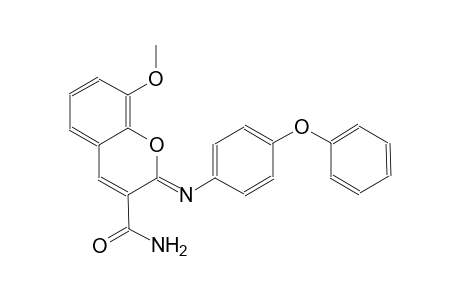 (2Z)-8-methoxy-2-[(4-phenoxyphenyl)imino]-2H-chromene-3-carboxamide