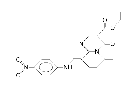 (E)-9-([4-Nitro-phenyl]-amino-methylene)-3-carboethoxy-6-methyl-6,7,8,9-tetrahydro-4H-pyrido(1,2-A)pyrimidin-4-one