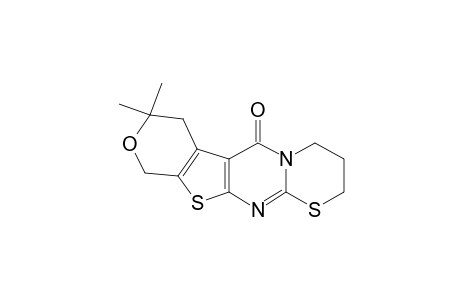 2H,6H,8H-Pyrano[4'',3'':4',5']thieno[2',3':4,5]pyrimido[2,1-b][1,3]thiazin-6-one, 3,4,7,10-tetrahydro-8,8-dimethyl-