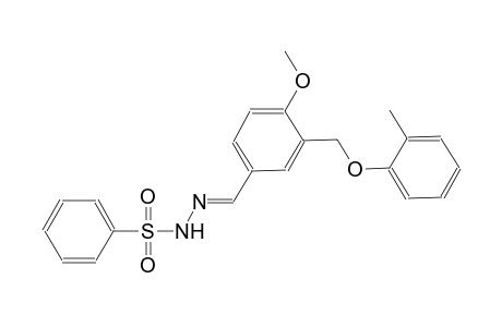 N'-((E)-{4-methoxy-3-[(2-methylphenoxy)methyl]phenyl}methylidene)benzenesulfonohydrazide