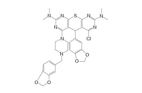 6-Chloro-2,8-bis(dimethylamino)-5-(3,4-methylenedioxyphenyl)-4-(4-piperon-5-ylpiperazino)-5H-thiopyrano[2,3-d:6,5-d']dipyrimidine