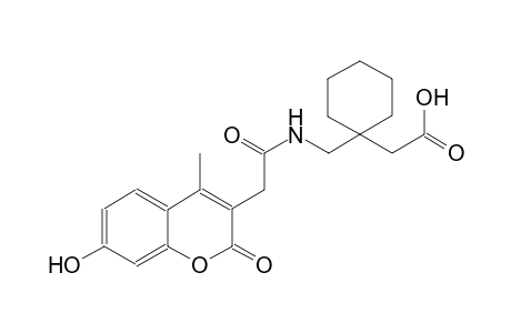 [1-({[(7-hydroxy-4-methyl-2-oxo-2H-chromen-3-yl)acetyl]amino}methyl)cyclohexyl]acetic acid