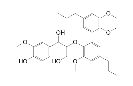 2-[2-(2,3-dimethoxy-5-propyl-phenyl)-6-methoxy-4-propyl-phenoxy]-1-(3-methoxy-4-oxidanyl-phenyl)propane-1,3-diol