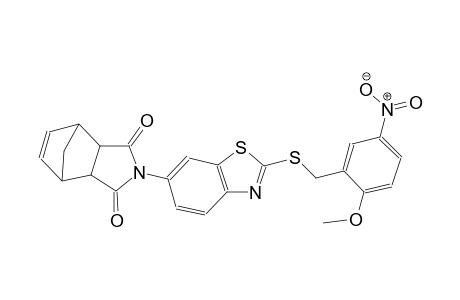 2-(2-((2-methoxy-5-nitrobenzyl)thio)benzo[d]thiazol-6-yl)-3a,4,7,7a-tetrahydro-1H-4,7-methanoisoindole-1,3(2H)-dione