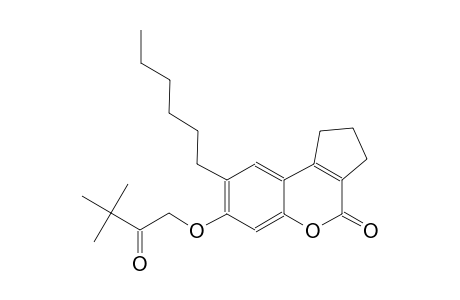 cyclopenta[c][1]benzopyran-4(1H)-one, 7-(3,3-dimethyl-2-oxobutoxy)-8-hexyl-2,3-dihydro-