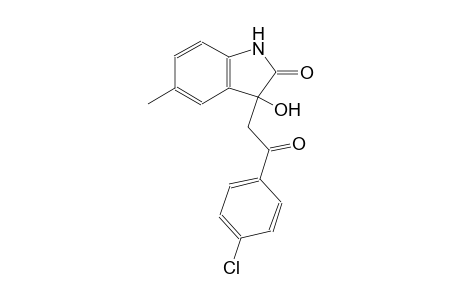 3-[2-(4-chlorophenyl)-2-oxoethyl]-3-hydroxy-5-methyl-1,3-dihydro-2H-indol-2-one