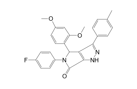 4-(2,4-dimethoxyphenyl)-5-(4-fluorophenyl)-3-(4-methylphenyl)-1,4-dihydropyrrolo[3,4-c]pyrazol-6-one