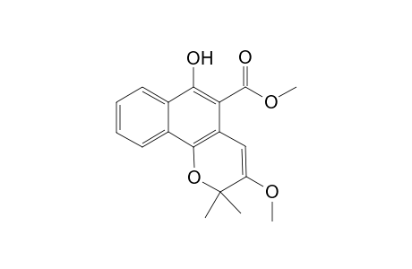 6-Hydroxy-3-methoxy-2,2-dimethyl-5-benzo[h][1]benzopyrancarboxylic acid methyl ester