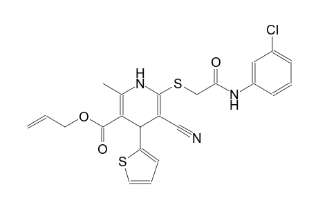 3-pyridinecarboxylic acid, 6-[[2-[(3-chlorophenyl)amino]-2-oxoethyl]thio]-5-cyano-1,4-dihydro-2-methyl-4-(2-thienyl)-, 2-propenyl ester