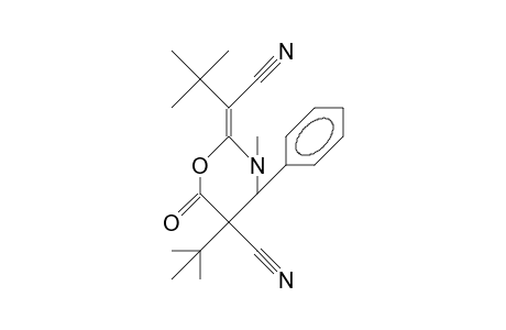 5T-tert-Butyl-2-(1-cyano-2,2-dimethyl-propylidene)-3-methyl-6-oxo-4R-phenyl-perhydro-1,3-oxazine-5-carbonitrile