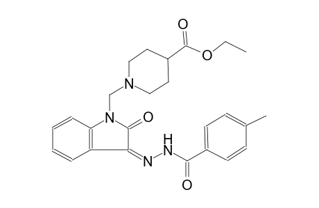 4-piperidinecarboxylic acid, 1-[[(3Z)-2,3-dihydro-3-[(4-methylbenzoyl)hydrazono]-2-oxo-1H-indol-1-yl]methyl]-, ethyl ester