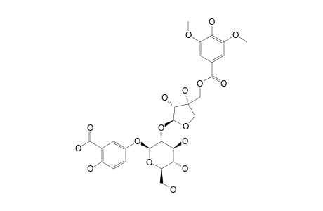 ALBIZININ;GENTISIC-ACID-5-O-[5-O-SYRINGOYL-BETA-D-APIOFURANOSYL-(1->2)-]-BETA-D-GLUCOPYRANOSIDE