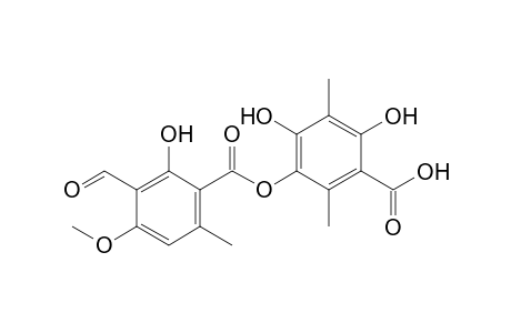 3-(3-Methanoyl-4-methoxy-6-methyl-2-oxidanyl-phenyl)carbonyloxy-2,5-dimethyl-4,6-bis(oxidanyl)benzoic acid